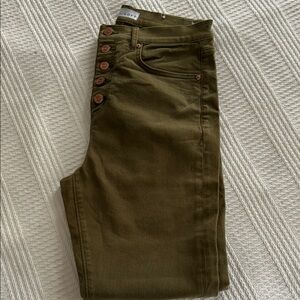 LOFT High Rise Army Green Angkor Jeans Casual Style